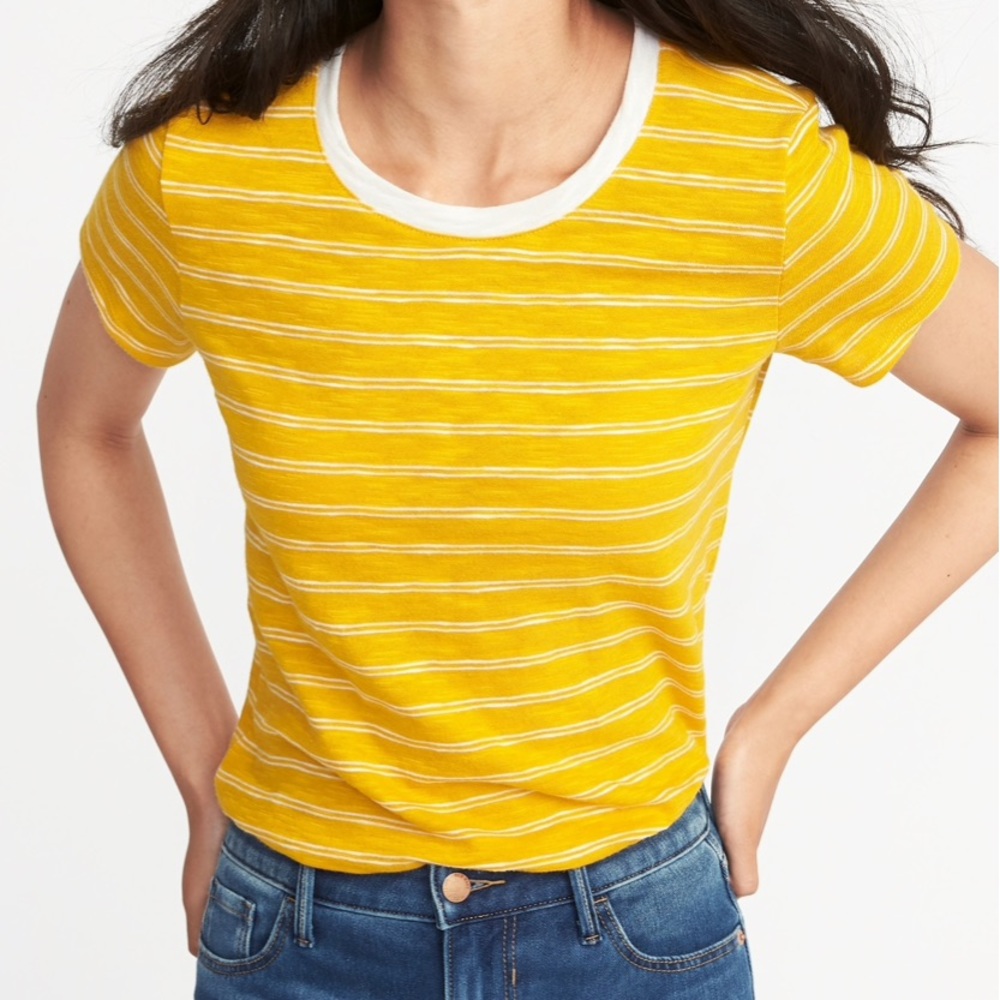 Yellow Striped Old Navy Tee